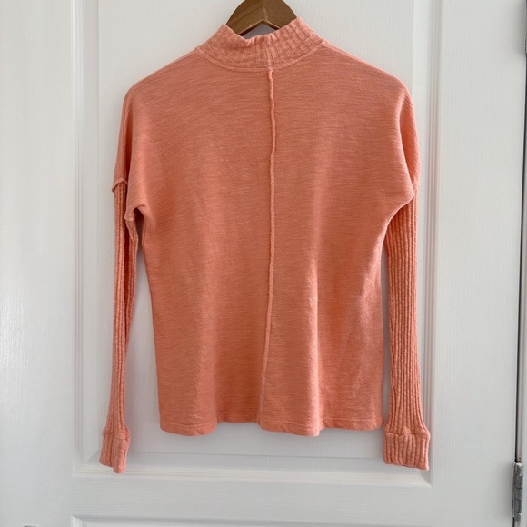 Anthropologie AMADI Sweater Francesca Mock Neck Peach - Picture 6 of 9